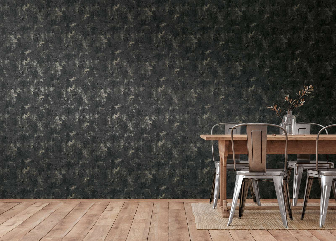 Vienkrāsainas tapetes AS Creation melnā krāsā AS 388234 AS Creation