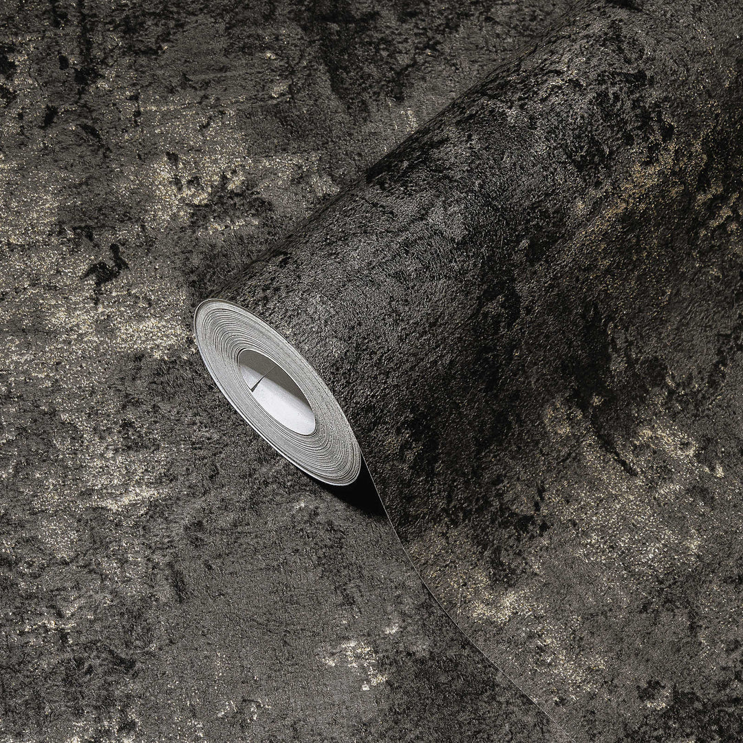 Vienkrāsainas tapetes AS Creation melnā krāsā AS 388234 AS Creation