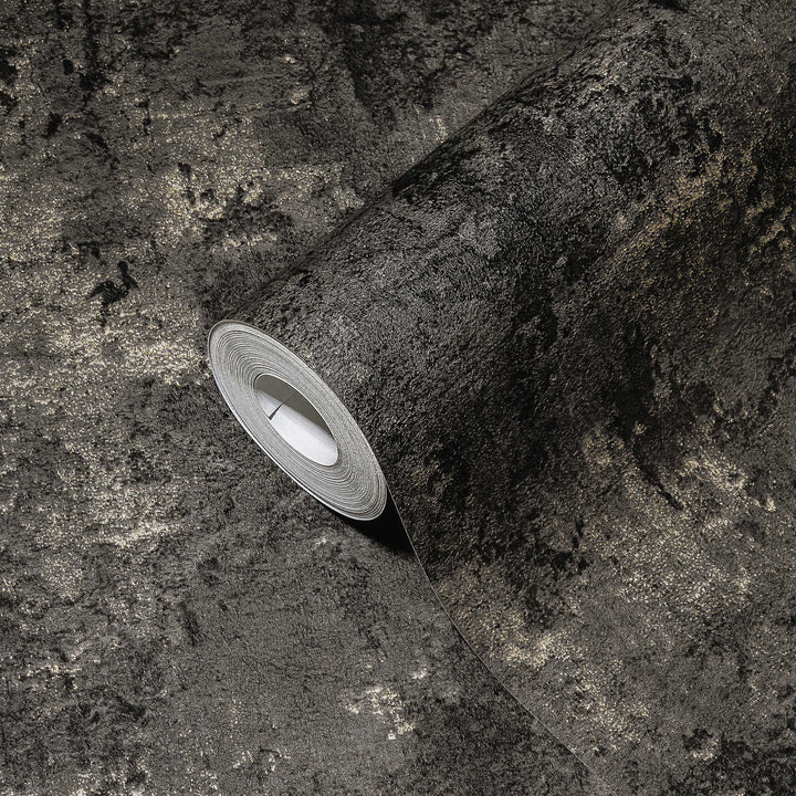 Vienkrāsainas tapetes AS Creation melnā krāsā AS 388234 AS Creation