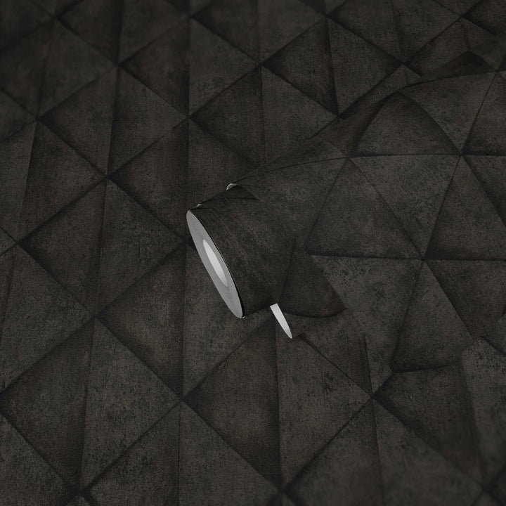 Tapetes ar betona plāksnēm un 3D efektu antracītā krāsā, 377425 AS Creation