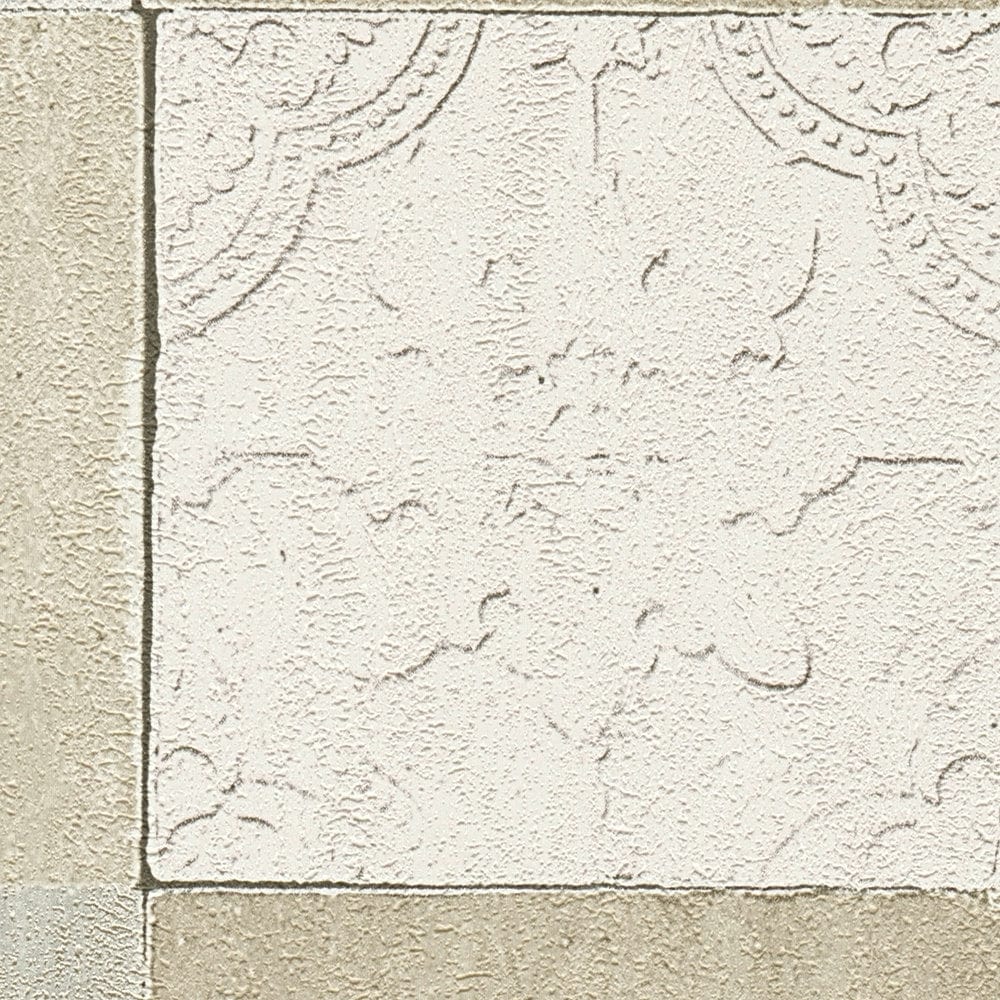 Tapetes ar dekoratīvām flīzēm, mozaīka – krēmkrāsā AS 374064 AS Creation