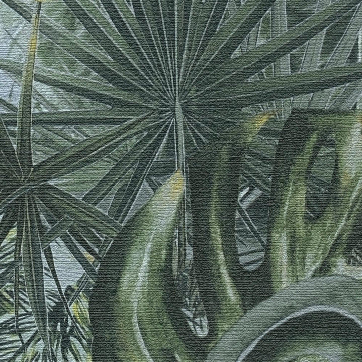 Tapetes ar džungļiem un palmām zaļā krāsā - 1355111 AS Creation