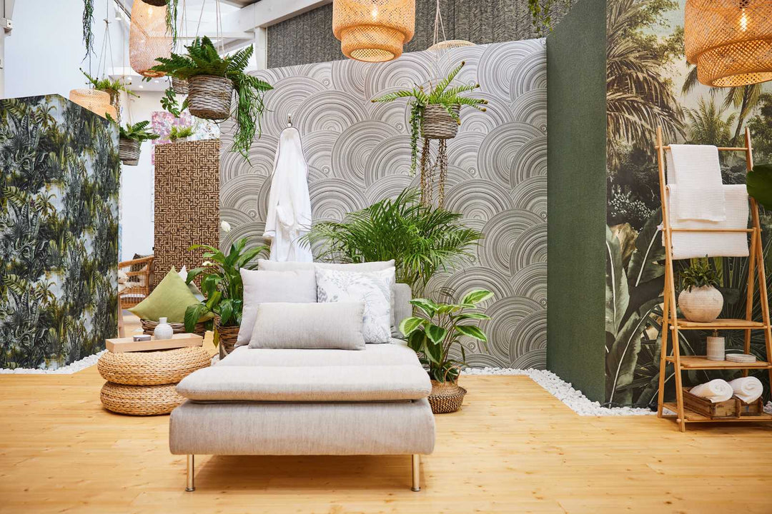 Tapetes ar džungļiem un palmām zaļā krāsā - 1355111 AS Creation