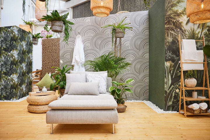 Tapetes ar džungļiem un palmām zaļā krāsā - 1355111 AS Creation