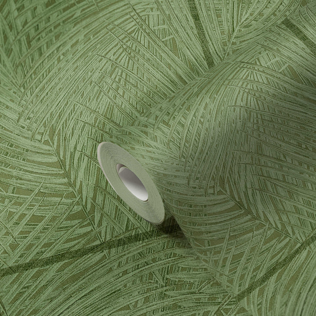 Tapetes ar flīžu dizainu un lapu motīvu - zaļā krasā AS 373721 AS Creation