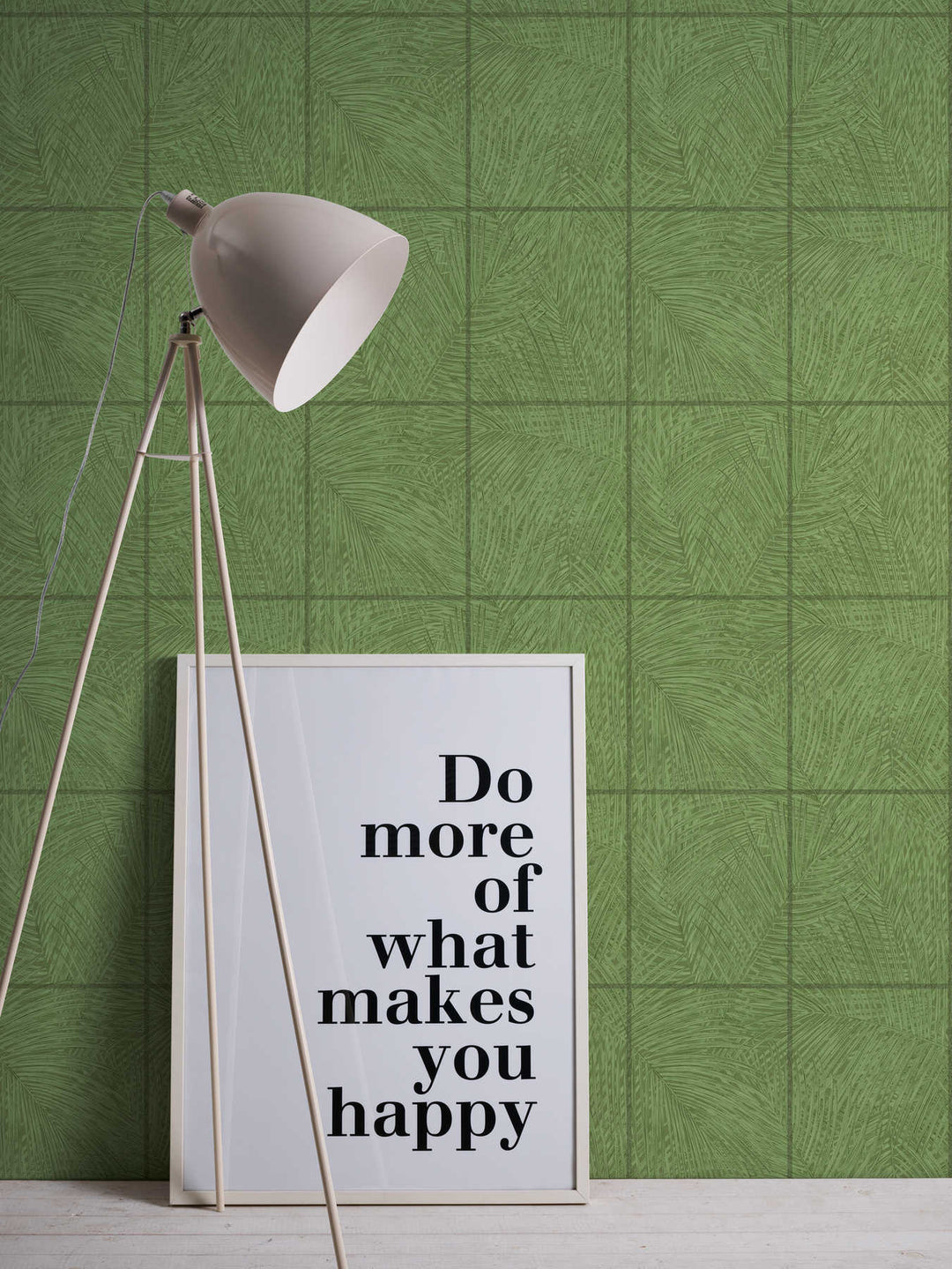 Tapetes ar flīžu dizainu un lapu motīvu - zaļā krasā AS 373721 AS Creation