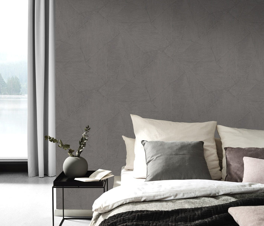 Tapetes ar ģeometrisko rakstu tumši pelēkbrūna krāsā - 3737401 Erismann