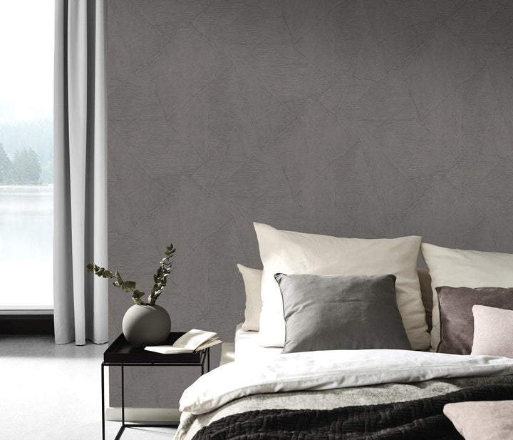 Tapetes ar ģeometrisko rakstu tumši pelēkbrūna krāsā - 3737401 Erismann