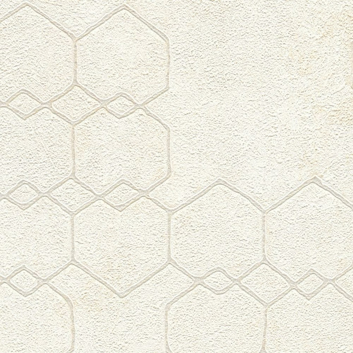 Tapetes ar ģeometrisku rakstu industriālā stilā - krēmkrāsā AS 374241 AS Creation