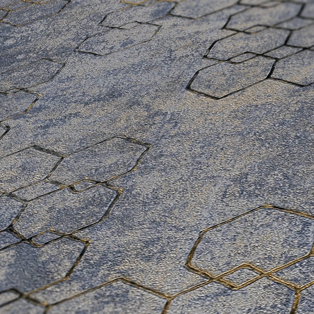 Tapetes ar ģeometrisku rakstu industriālā stilā - tumši pelēkas 374245 AS Creation