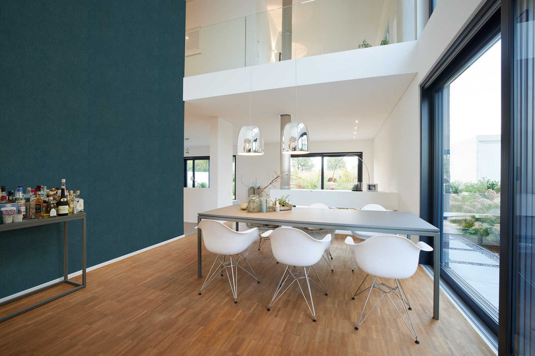 Tapetes ar lina faktūru tumši zilā krāsā - 1363600 AS Creation