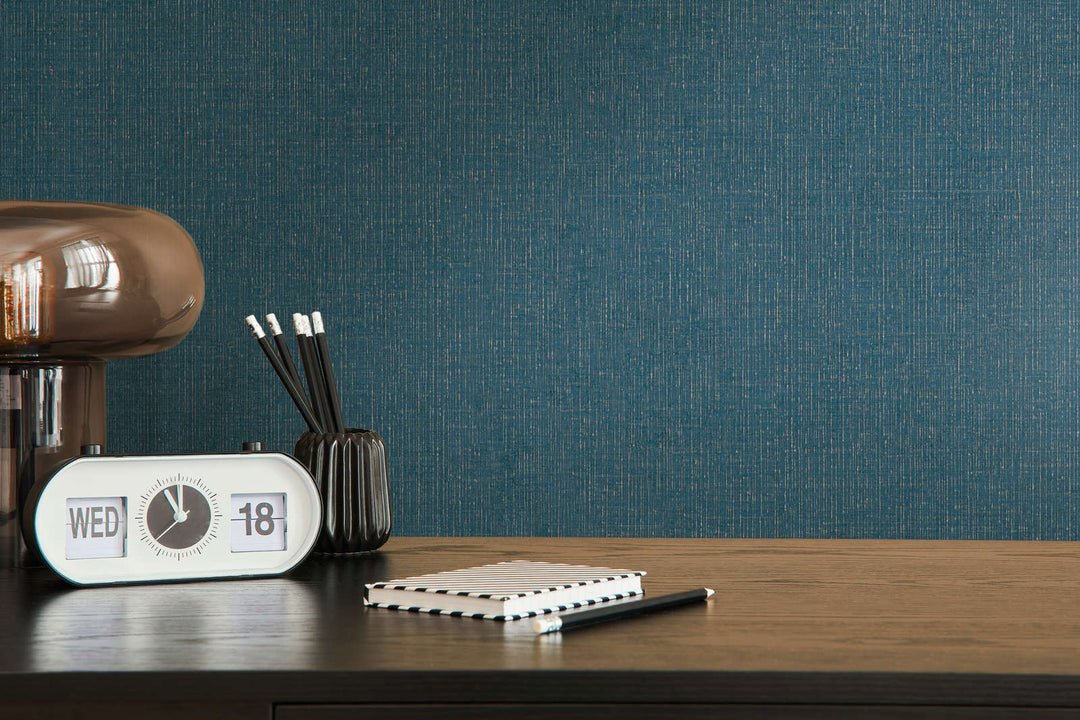 Tapetes ar lina faktūru tumši zilā krāsā - 1363600 AS Creation