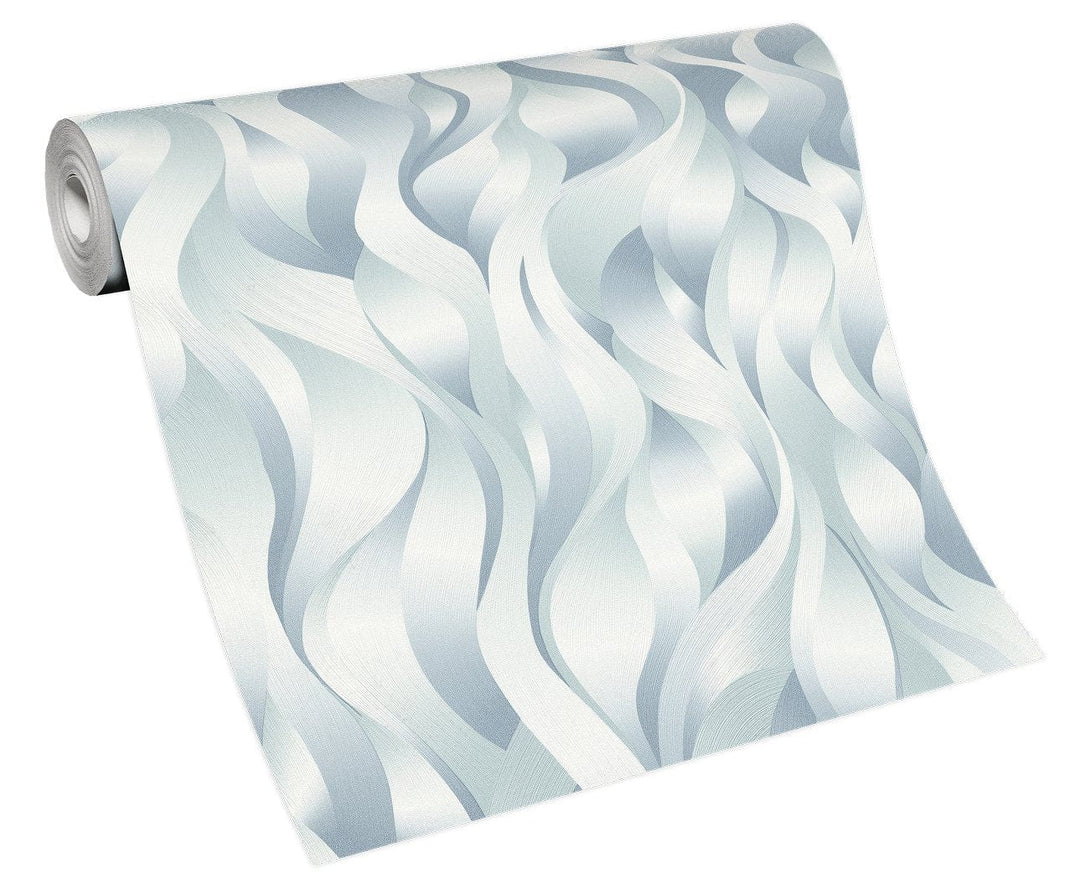 Tapetes ar līnijām metāliskos toņos, tirkīzā krāsā - 3711002 Erismann