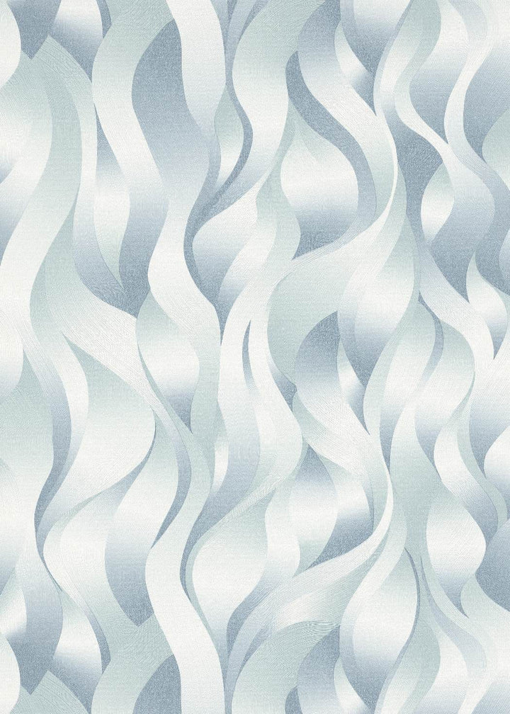 Tapetes ar līnijām metāliskos toņos, tirkīzā krāsā - 3711002 Erismann