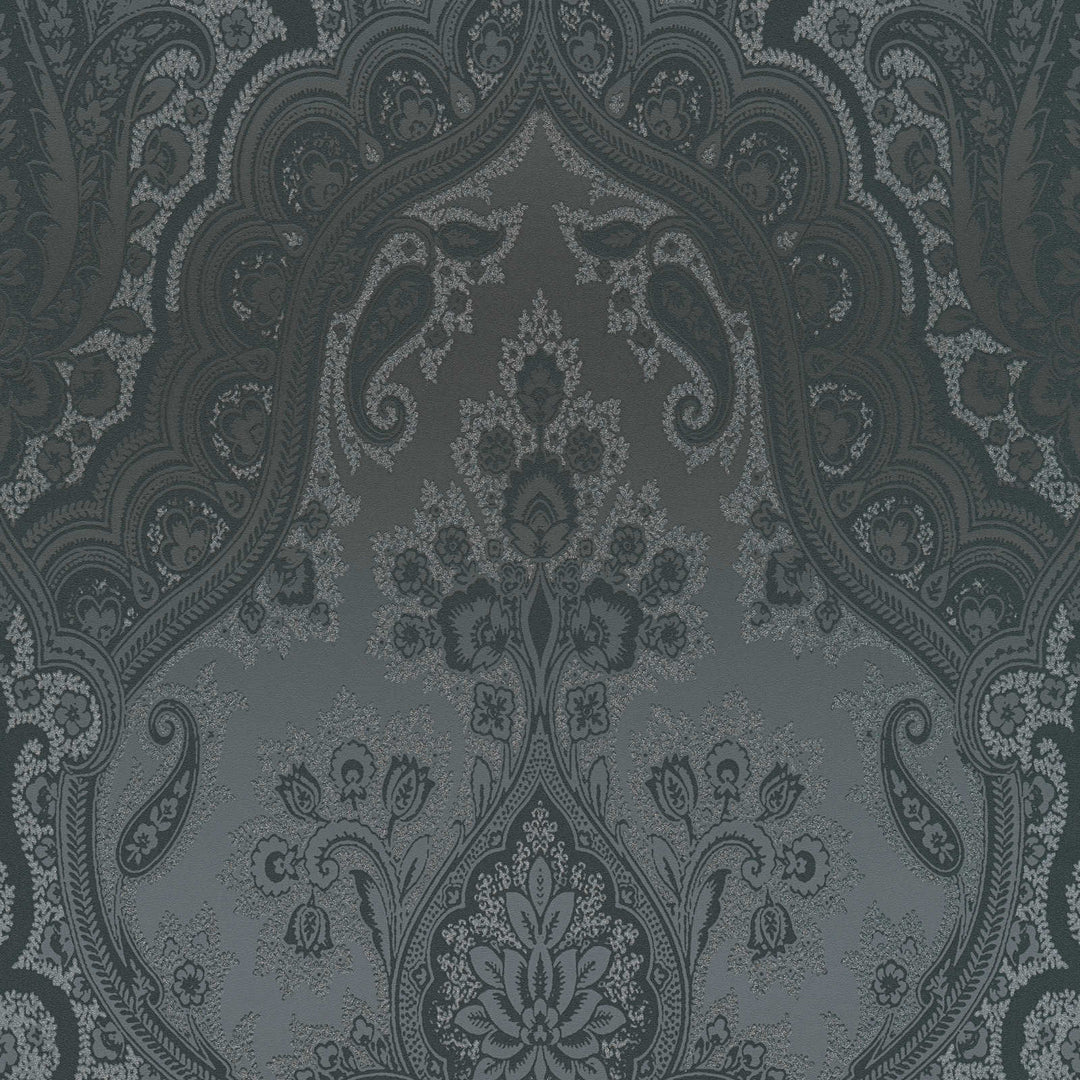 Tapetes ar ornamentu boho stilā melnā krāsā - 1364015 AS Creation