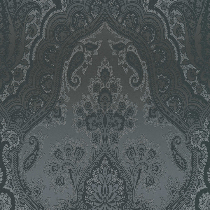 Tapetes ar ornamentu boho stilā melnā krāsā - 1364015 AS Creation