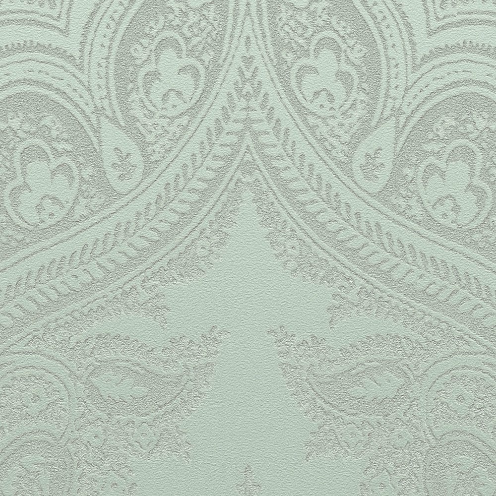 Tapetes ar ornamentu boho stilā zaļā krāsā -1364011 AS Creation