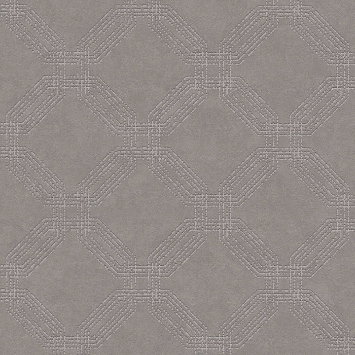 Tapetes ar rombveida rakstu taupe un sudraba krāsā, 374774 AS Creation