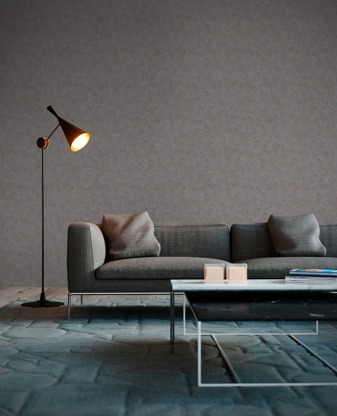 Tapetes ar teksturētu ģipša faktūru – pelēkos toņos AS 377708  Tapetenshop.lv