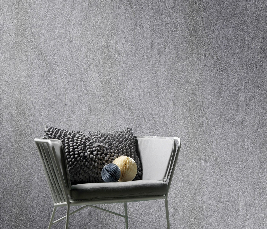 Tapetes ar viļņveida dizainu, tumši pelēkā krāsā - ERISMANN 3737103 Erismann