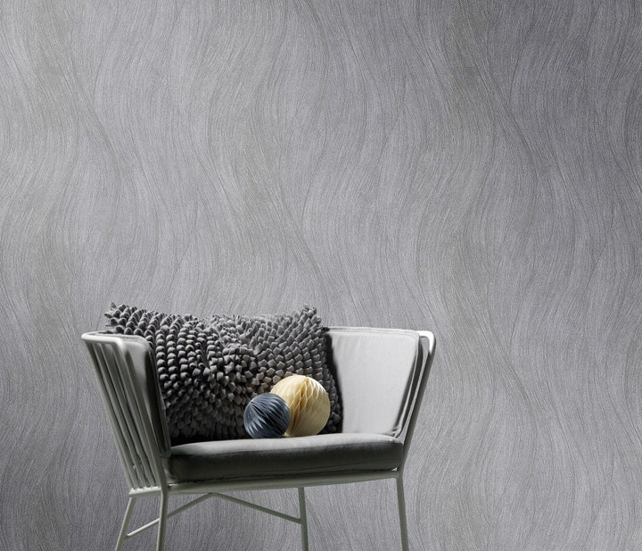 Tapetes ar viļņveida dizainu, tumši pelēkā krāsā - ERISMANN 3737103 Erismann