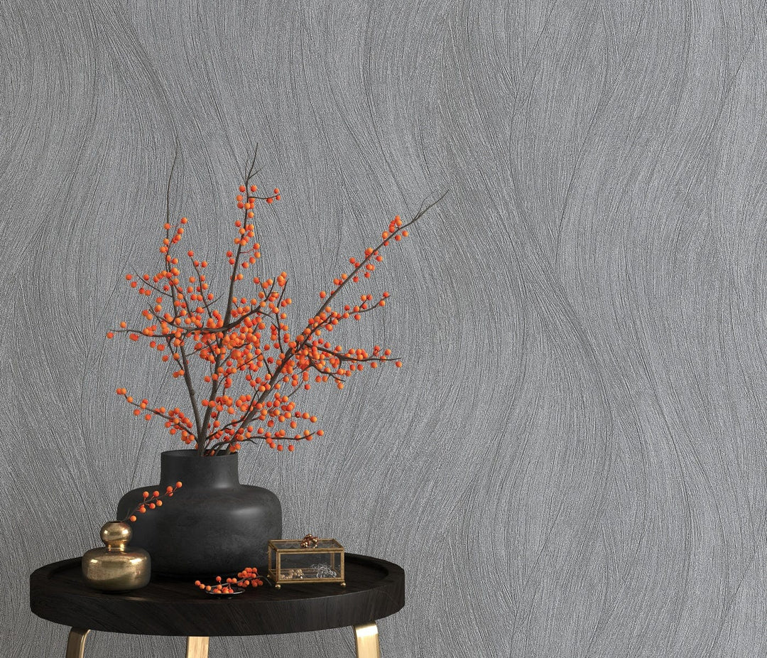 Tapetes ar viļņveida dizainu, tumši pelēkā krāsā - ERISMANN 3737103 Erismann