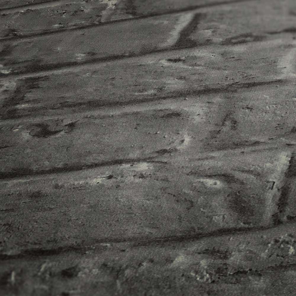 Akmens tapetes ar gludu ķieģeļu izskatu - pelēka, melna AS 369121 AS Creation