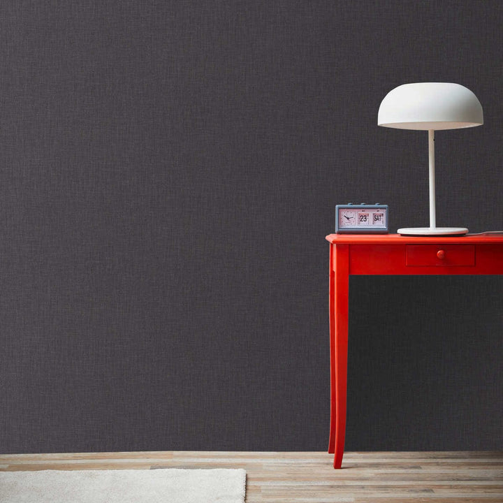 Tapetes ar tekstilmateriāla struktūru - melnā krāsā AS 369222 AS Creation