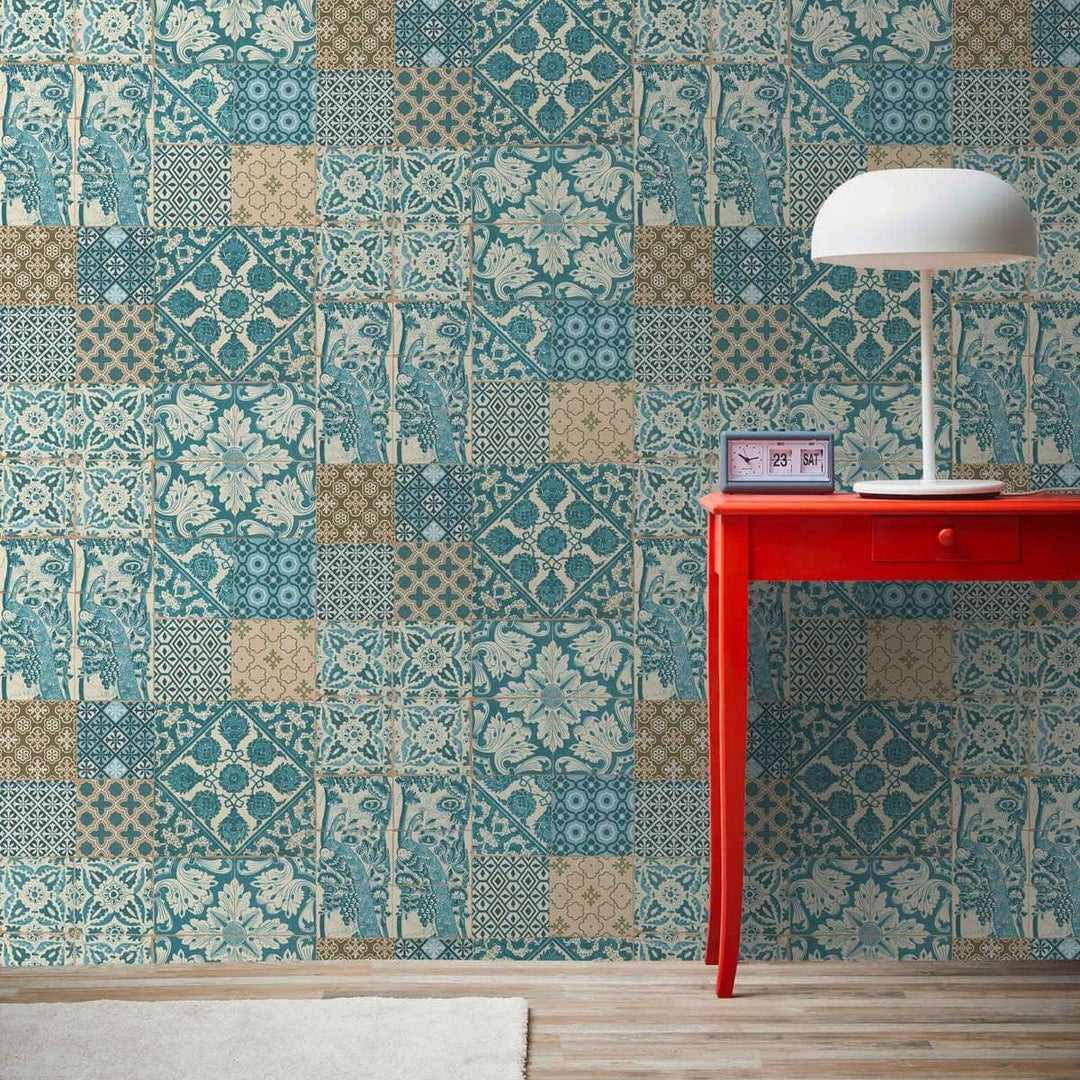 Flīžu un mozaīkas dizaina tapetes - zaļos toņos AS 369233 AS Creation