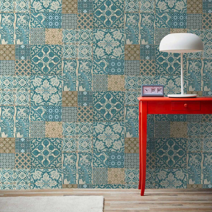 Flīžu un mozaīkas dizaina tapetes - zaļos toņos AS 369233 AS Creation