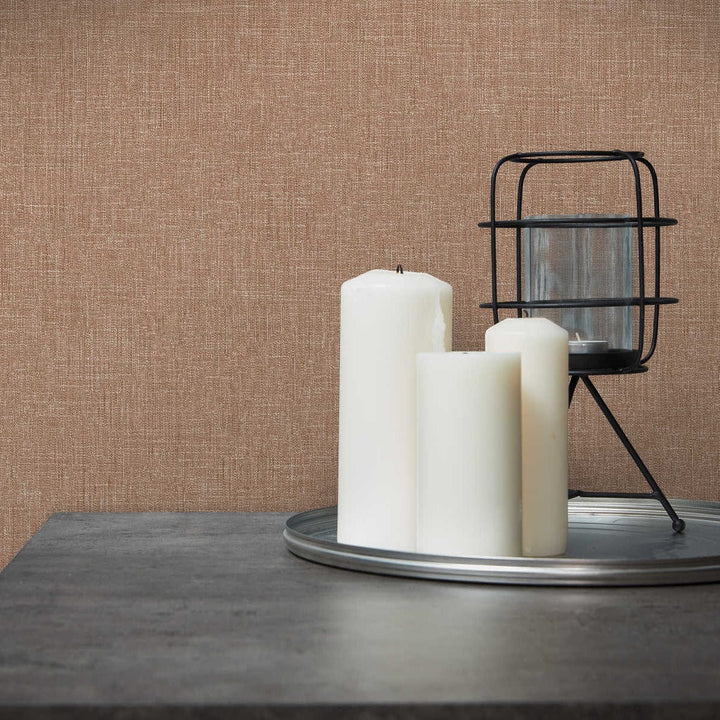 Brūnas tapetes ar tekstila izskatu un teksturētu rakstu AS 369251 AS Creation