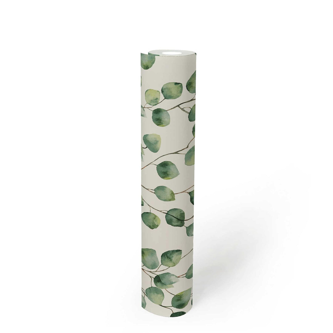 Flizelīna tapetes lapu vijumi akvareļu stilā - zaļas lapas 370441 AS Creation