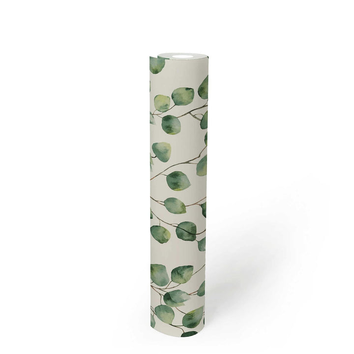 Flizelīna tapetes lapu vijumi akvareļu stilā - zaļas lapas 370441 AS Creation