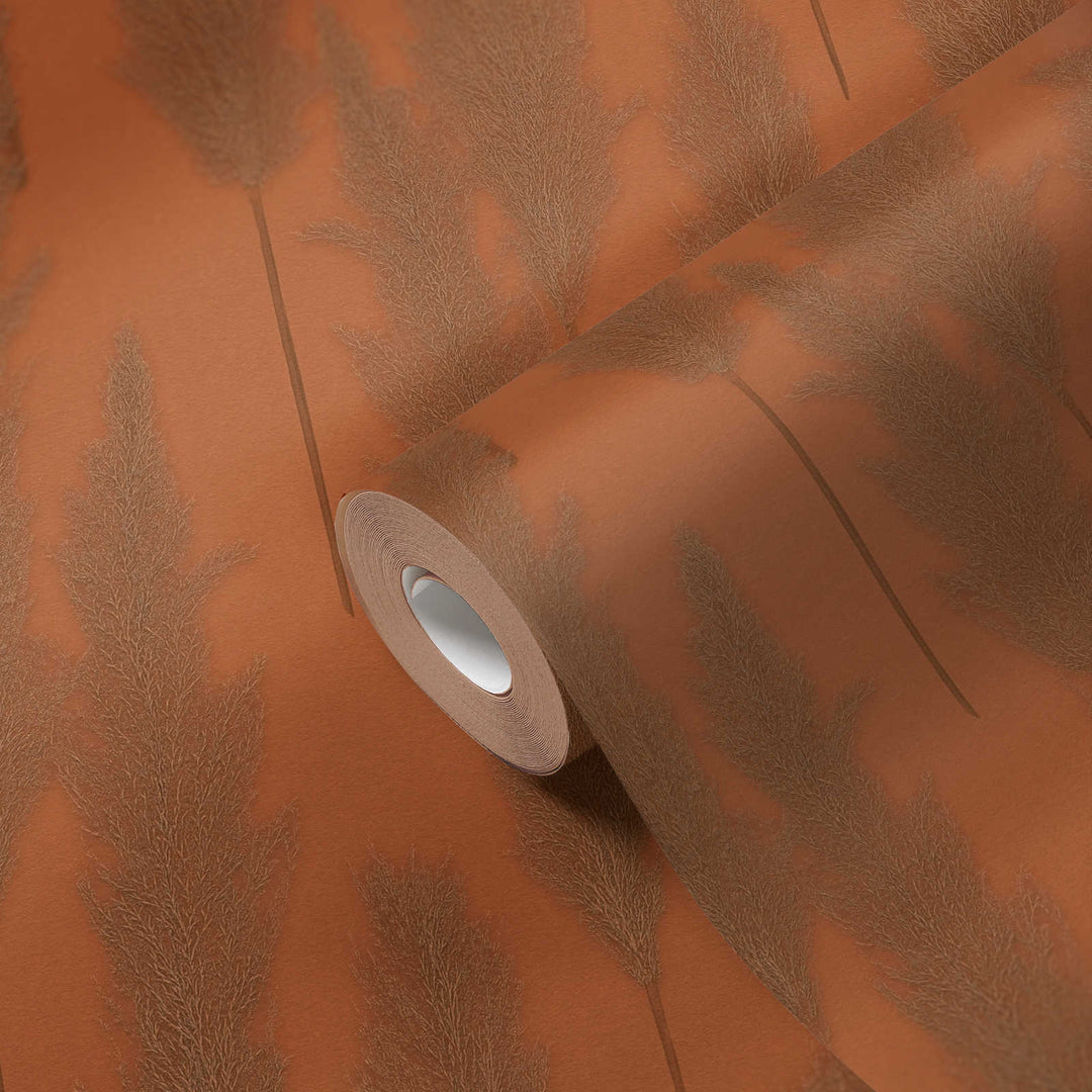 Tapetes Pampa zāles raksts, sarkanbrūnas, 386315 AS Creation