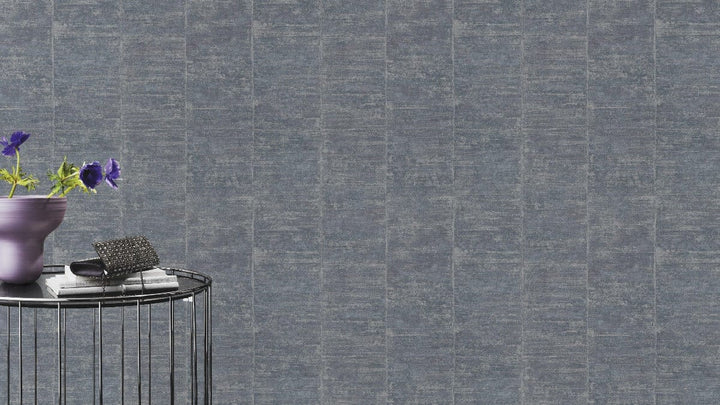 Tapetes RASCH ar grafisku rakstu un perlamutra efektu zilos toņos RASCH