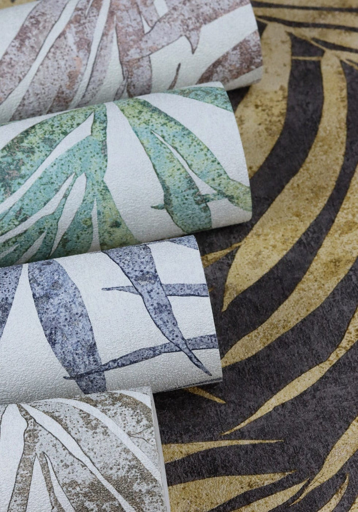 Tapetes RASCH ar palmu lapām zelta toņos, 617450 RASCH