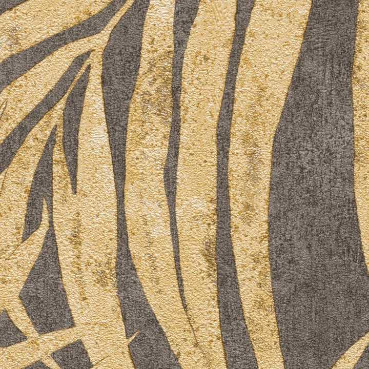 Tapetes RASCH ar palmu lapām zelta toņos, 617450 RASCH