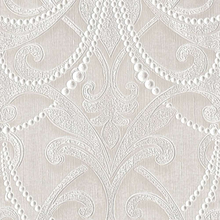 Tapetes šampanieša krāsā ar lustram un pērles rakstu AS 380962 Tapetenshop.lv