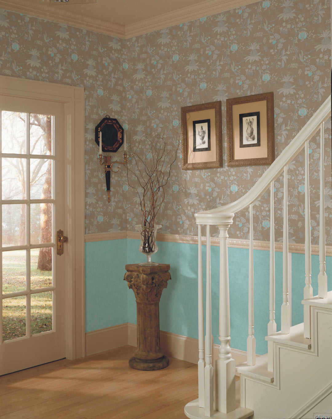 Ar auduma faktūru tapetes AS Creation zilā krāsā AS 367209 AS Creation