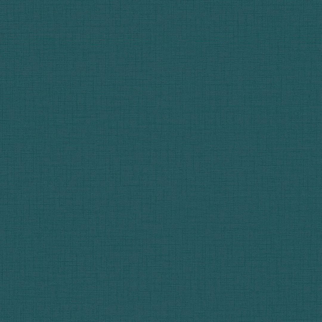 Vienkrāsainas tapetes ar lina struktūru zilgani zaļā krāsā - 1364061 AS Creation