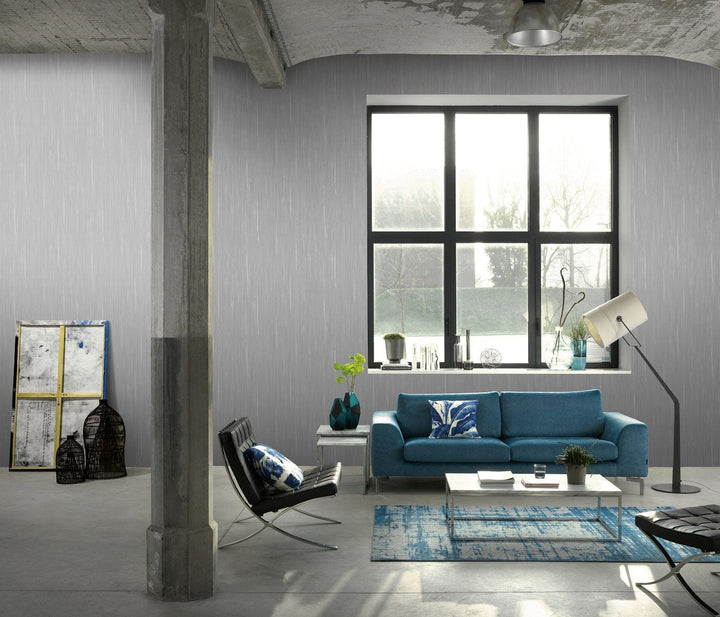 Vienkrāsainas tapetes ar struktūru pelēkā krāsā - ERISMANN 3740022 Erismann