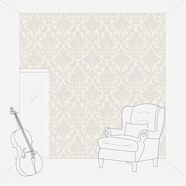 Ziedu ornamenta tapetes ar metālisku efektu - pelēka, sudraba, balta AS Creation