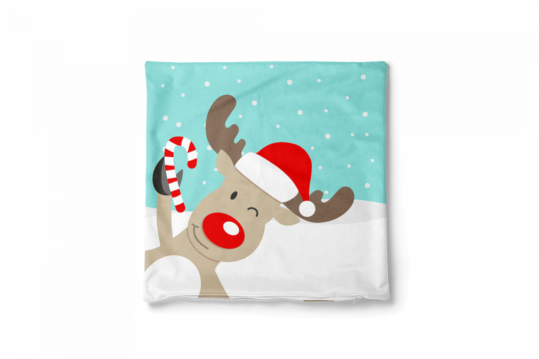 Dekoratīvas spilvendrānas - Ziemassvētku ziemeļbriedis ar cepuri G-art