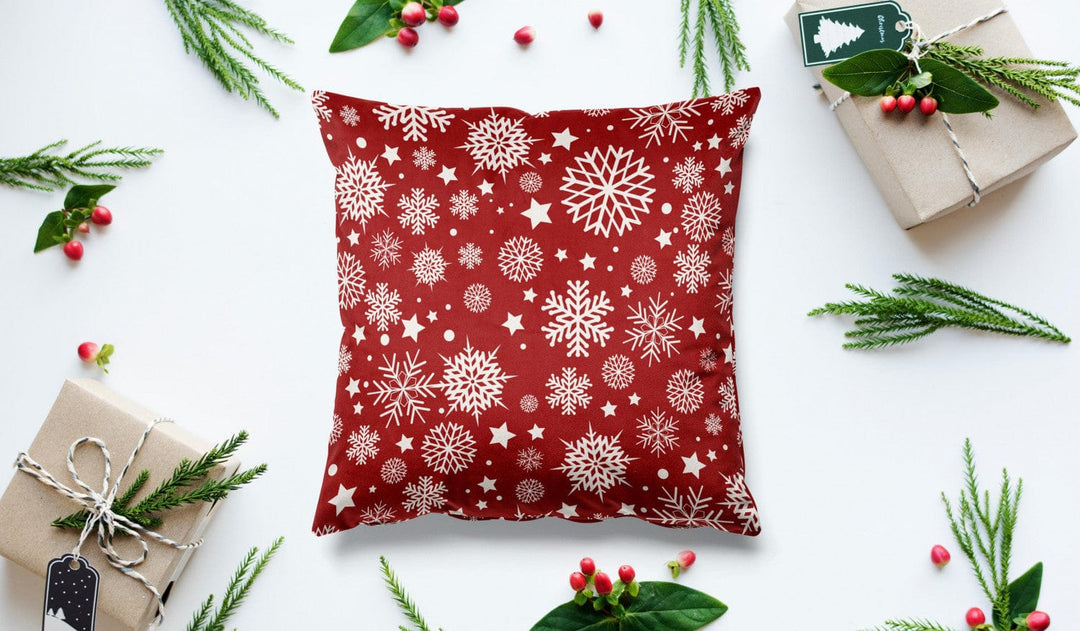 Dekoratīvas velūra spilvendrānas - Zvaigznes un sniegpārslas G-art