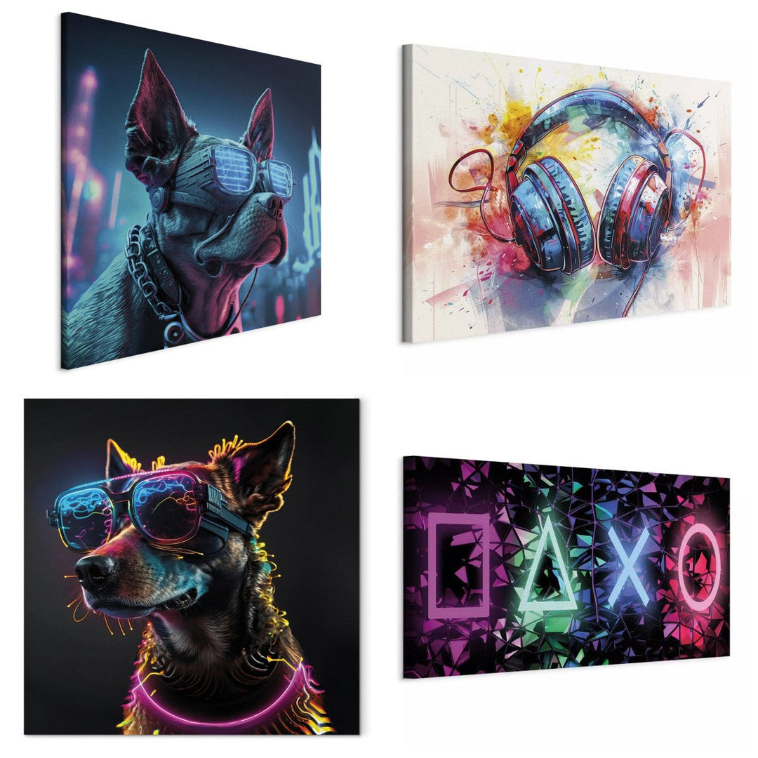 Kanvas jauniešu istabai - mūzika, neons un cyberpunk stils