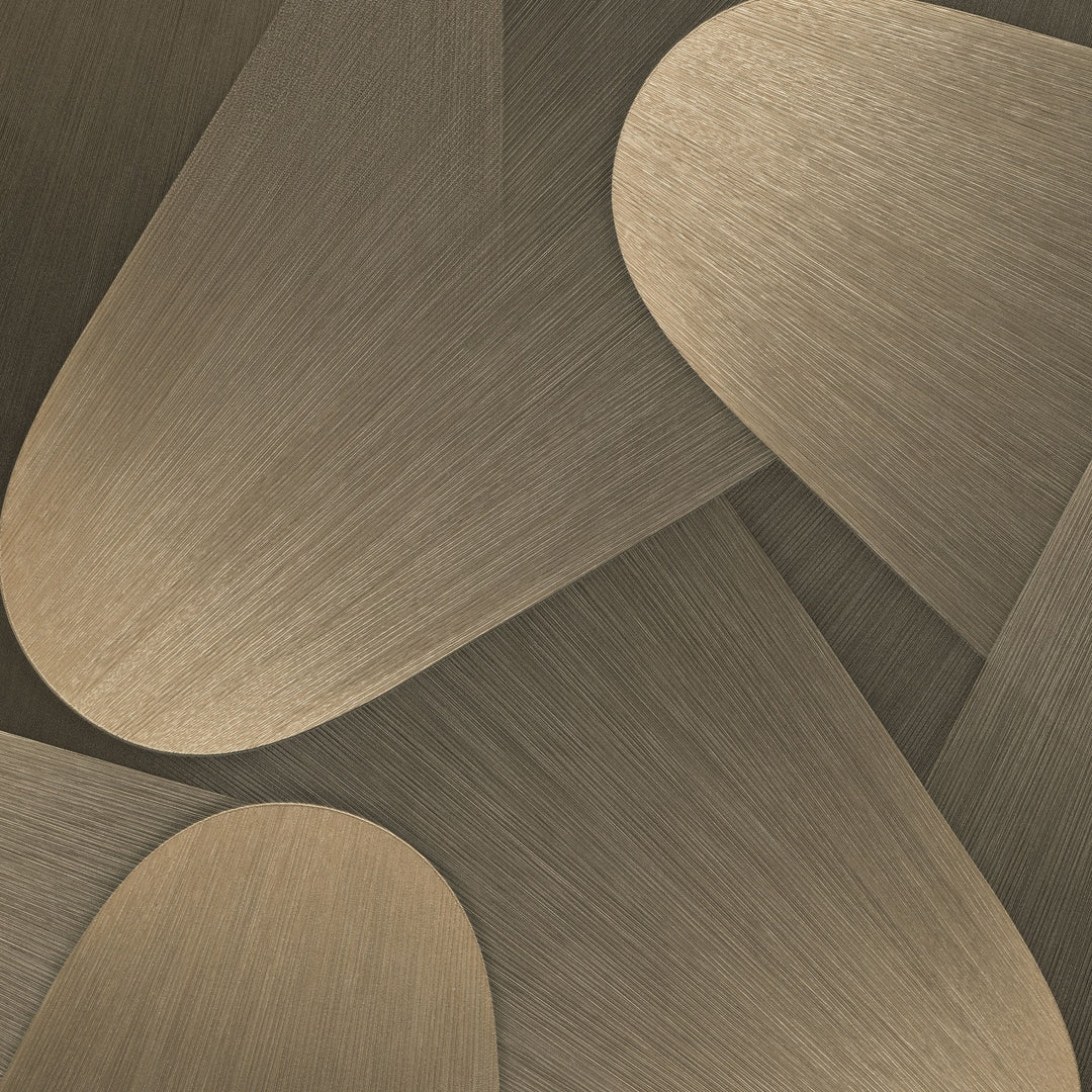 Изогнутые 3D-обои золотого/коричневого цвета - 3763613