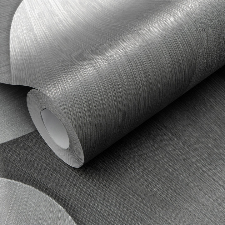 Curved 3D wallpaper in silver/grey - 3763631