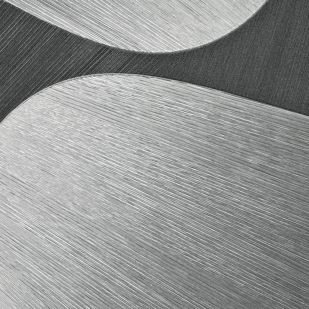 Curved 3D wallpaper in silver/grey - 3763631