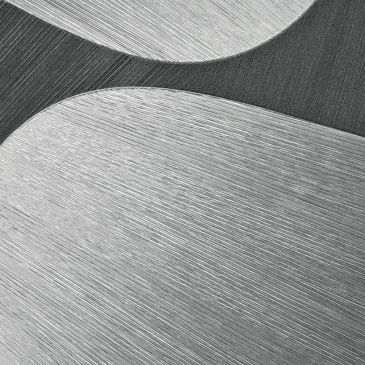 Curved 3D wallpaper in silver/grey - 3763631