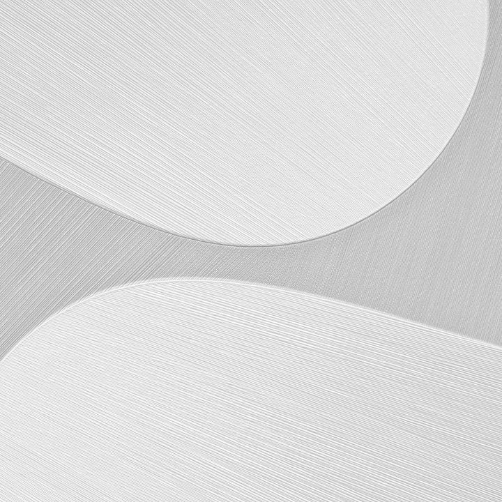 Wallpaper with curved 3D shapes in light grey - 3763633
